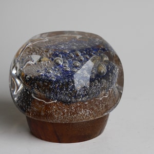 Vintage 1970s Göran Wärff for Kosta Boda mushroom paperweight, cut crystal glass, Scandinavian glass