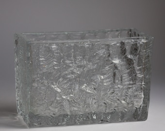 Mid Century 1960s - 1970s Czech Glass Jardiniere Vase &quot;MORAVIA&quot; by Vladislav Urban, Rosice