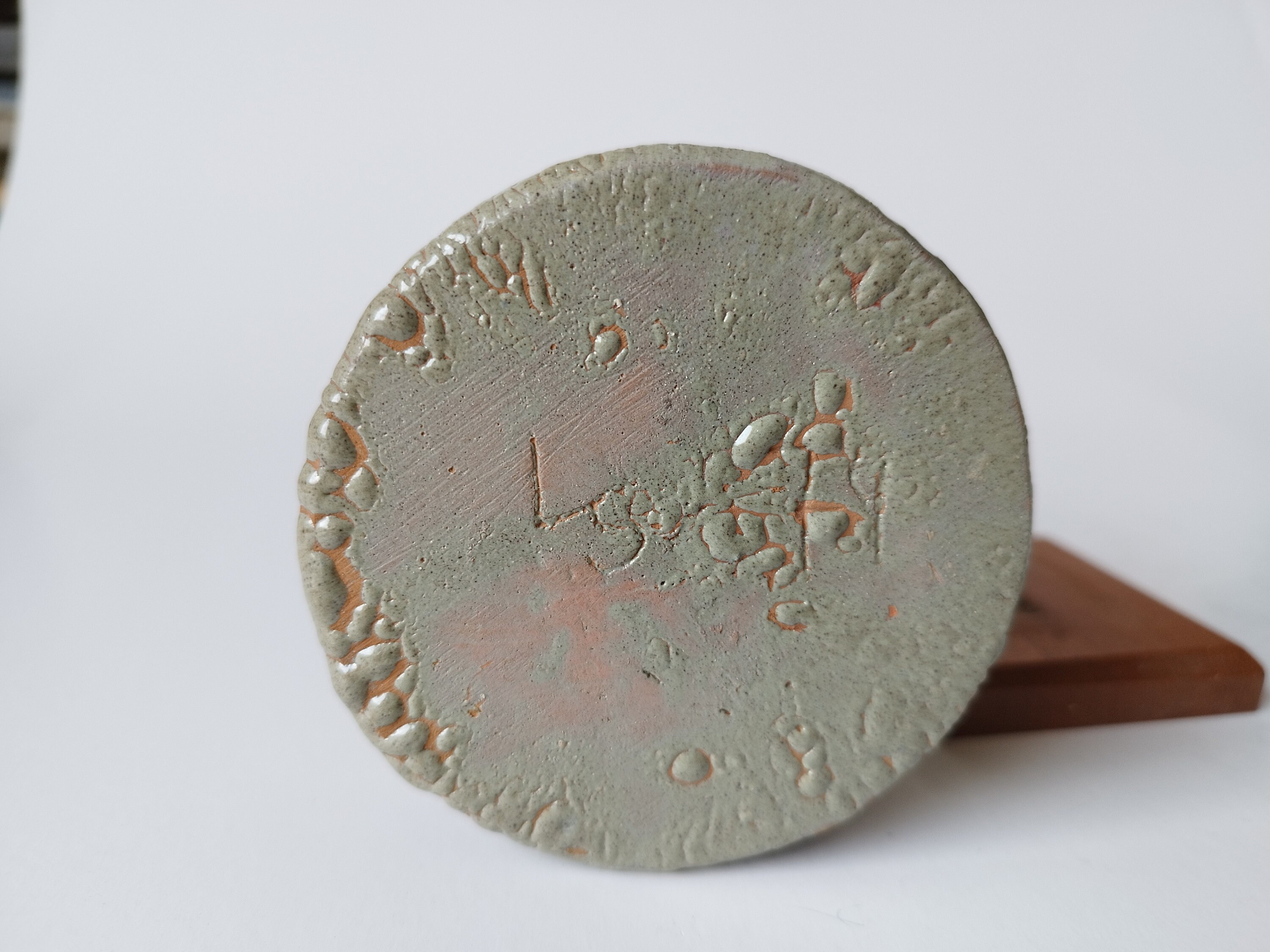 ヴィンテージ ドイツ スタジオ 陶器 手作り花瓶、フリーフォーム、LS