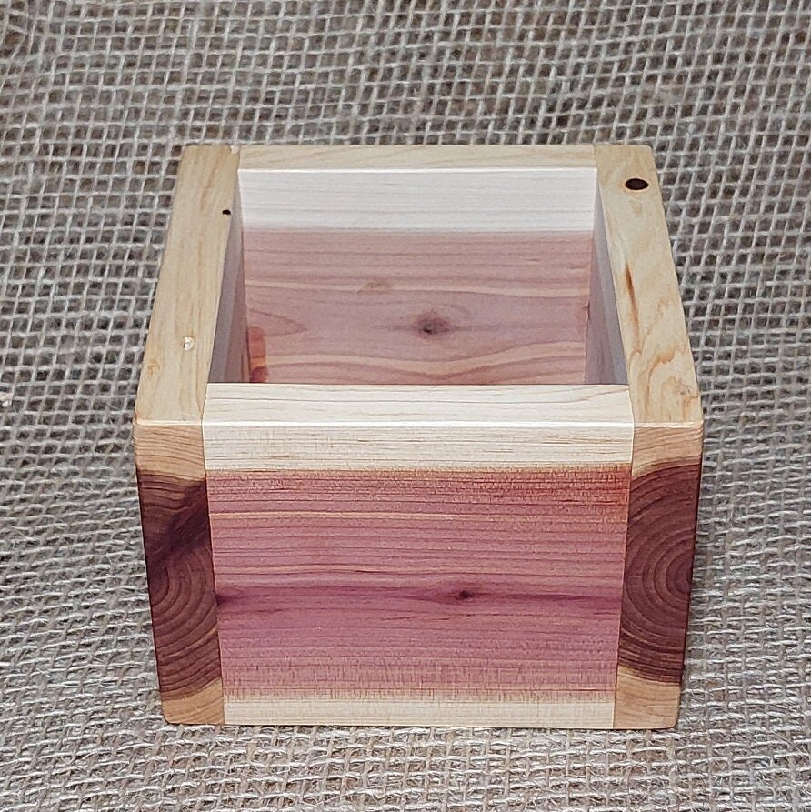 4 X 4 X 3 Small Red Cedar Box Cedar Wooden Box Etsy