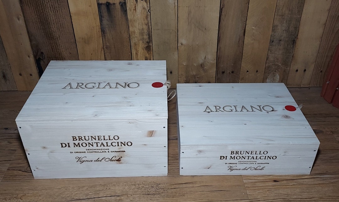 Wine Crates With Lids From Italy, Region Tuscany Argiano Brunello Di