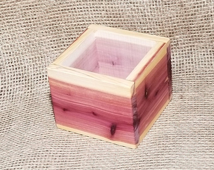 Small Red Cedar Box Keepsake Box Cedar Wooden Box 4 X 4 X 3 Etsy