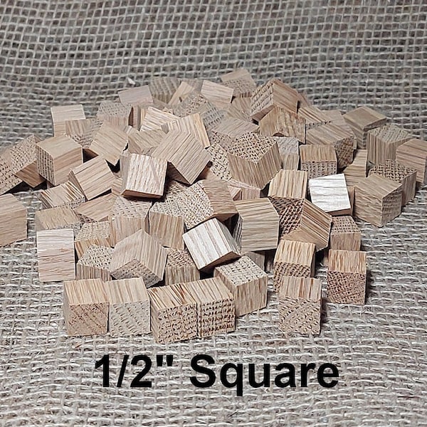 10 | 25 | 50 | 100  1/2" Unfinished Wood Blocks Wood Cubes Small Wooden Cubes  Natural .5" Wood blocks Oak Blocks