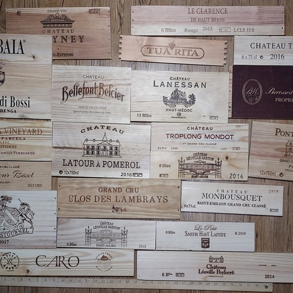 Wine Crate Panels - Various Quantities - Sides, Ends and Tops from Assorted Vineyards - Wine Box Panels