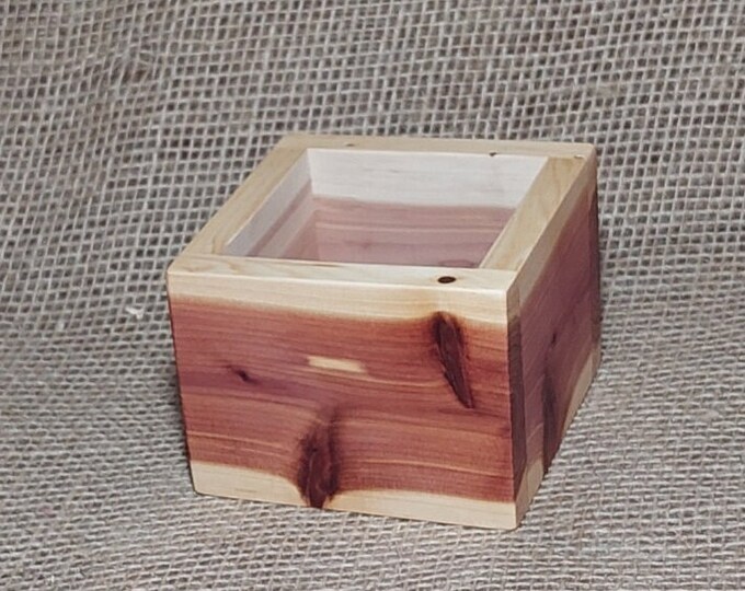 4 X 4 X 3 Small Red Cedar Box Cedar Wooden Box Etsy