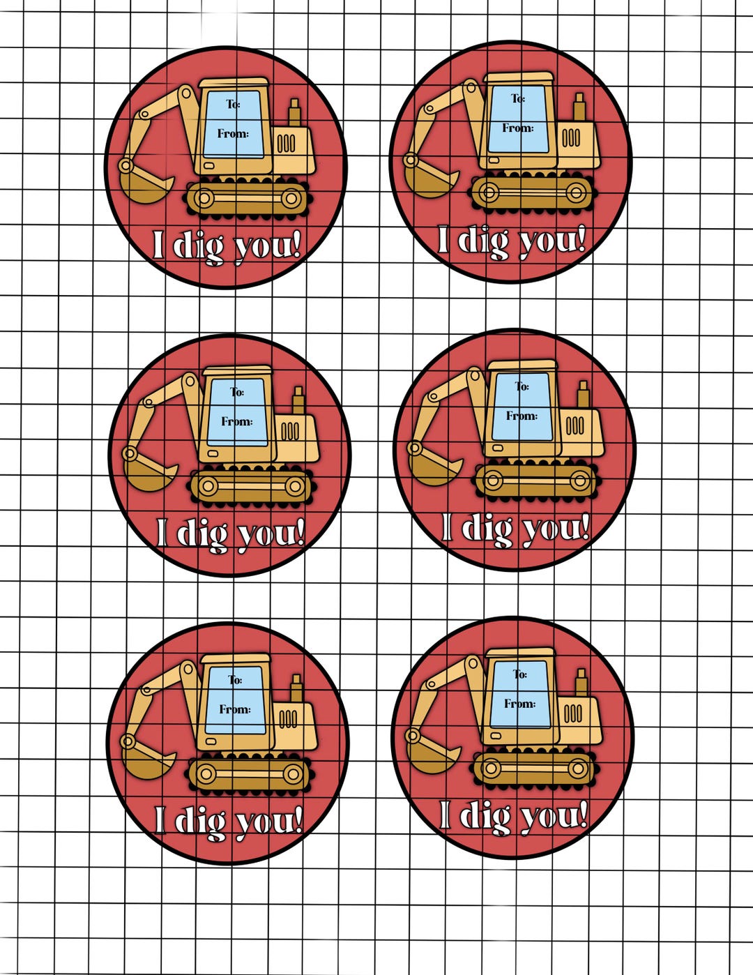 I Dig You Boy Valentines Printable - Etsy