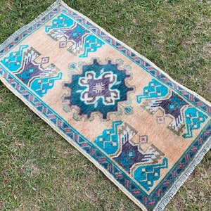 Vintage Wool Small Rug, Front Door Rugs, Turkish Rugs, Room Access, Entryway Rug, Mats Outdoor, Handmade Door Mat Rug, 3’22x1&#39;7 ft
