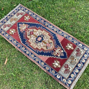 Handmade Small Rug, Door Mat Rug, Vintage Rugs, Small Turkish Rug, Home Decor Rug, Oushak Rug, Small Rug, Bohemian Small Rug, 1’57x3&#39;41 feet