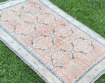 Vintage Interior Sala de Estar Alfombra, Persian Area Rug, Beniourain Rug, Handmade Large Rug, Oushak Rug, Antique Rug, Farm House Carpet, 9'3x6'1