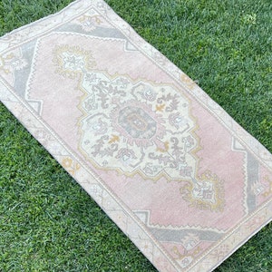 4’x7’8” ft, Wool Rug, Vintage Rug, Muted Turkish Area Rug, Faded Antique Rug, Distressed Rug, Oushak Rug, Living Room Rug, Bohemian Home Rug