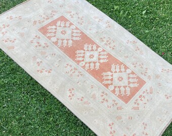 Turkish Oushak Rug, Vintage Oushak Rug, Faded Color Rug, Distressed Handmade Rugs, Soft Color Oushak Rug, Decorative Area Rugs, 8’x5’ ft