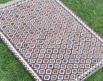 Bohemian Rug, Modern Rug, Area Rug, Vintage Rug, Kilim Rug, Living Room Rug, Bohemian Rug, Oushak Rug, Turkish Carpet, New Rug, 6'6”x9'3” ft