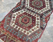 Handmade Kilim Rug, Nomadic Rug, Turkish Kilim Rug, Vintage Rug, Oushak Rug, Rug Runner, Ethnic Kilim Rug, Unique Kilim Rug, 3 7 x7 3 ft