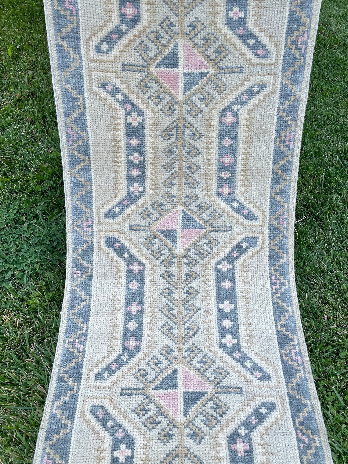Short Rug Wool Short Rug Runner Muted Faded Colors Runner Rugs Kitchen - Etsy