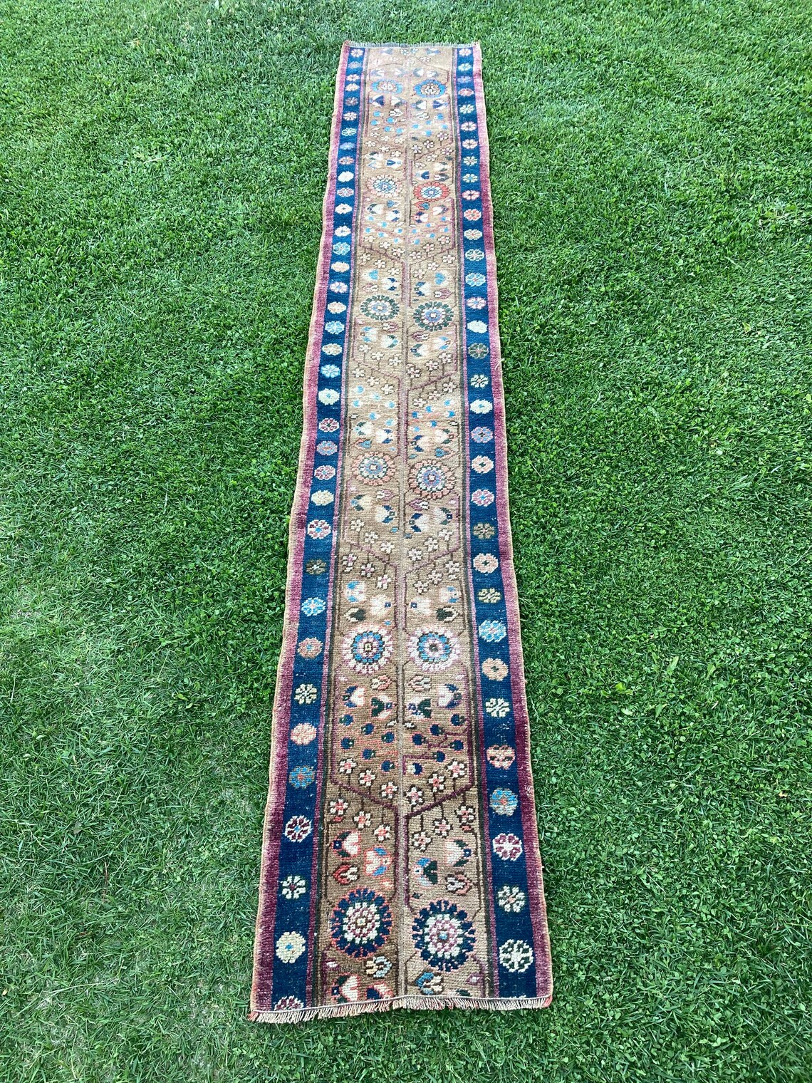 Narrow Handmade Oriental Wool Stair Runner Rug Vintage Etsy