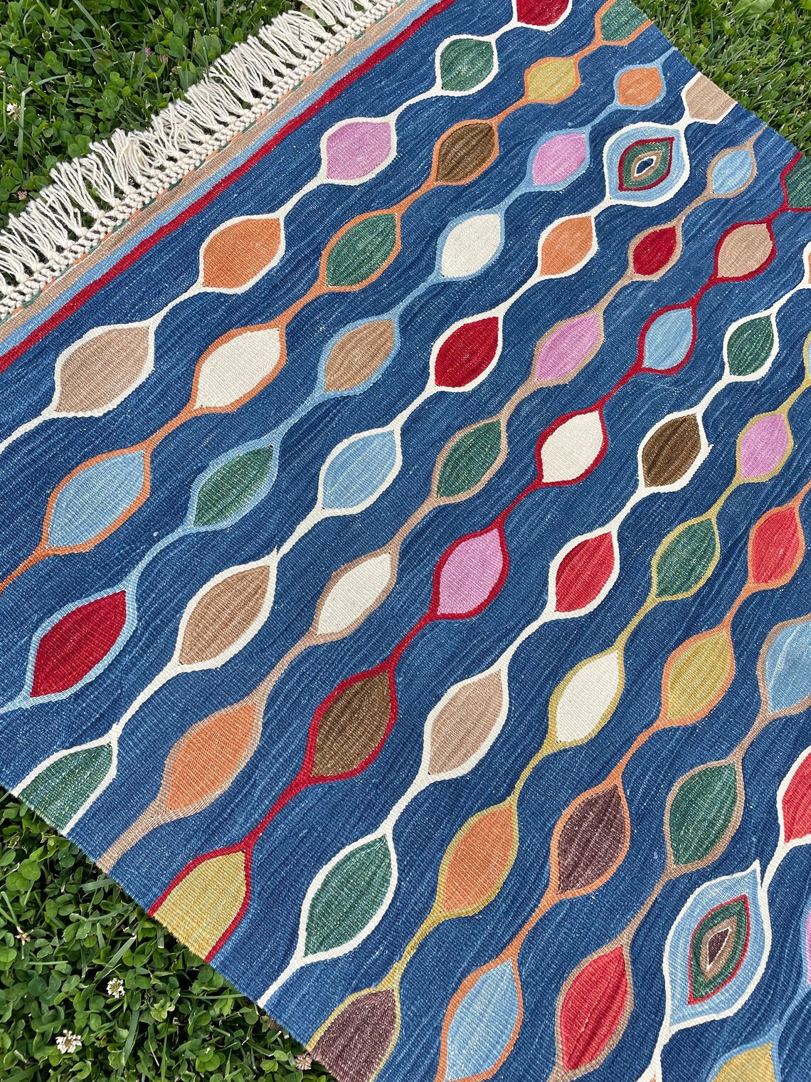 Blue Modern Kilim Rug Turkish Kilim Rug Vintage Rug Rug Etsy