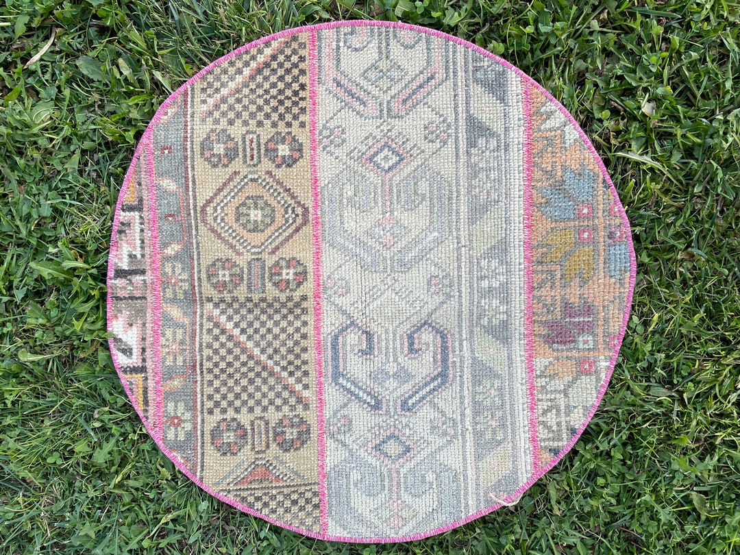 Round Rugs, Vintage Circle Home Floor Decor, Hand Woven Rug, 2’x2 ...