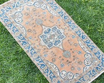 Alfombra turca vintage, Alfombra turca Oushak, Alfombra vintage, Alfombra Oushak, Alfombra Oushak desgastada de pila baja, Alfombras de piso para vivir en el hogar, Alfombras Kilim, 3'6 "x 6'7"