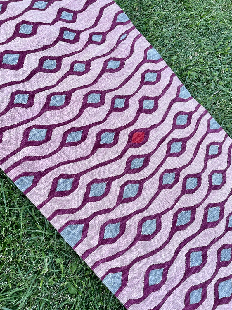 Rugs, Kilim rug ,Multi color, oushak rug turkish runner,Vintage rug runner,%100 natural color, kilim runner,oushak rug,pink kilim, 23x67 image 9
