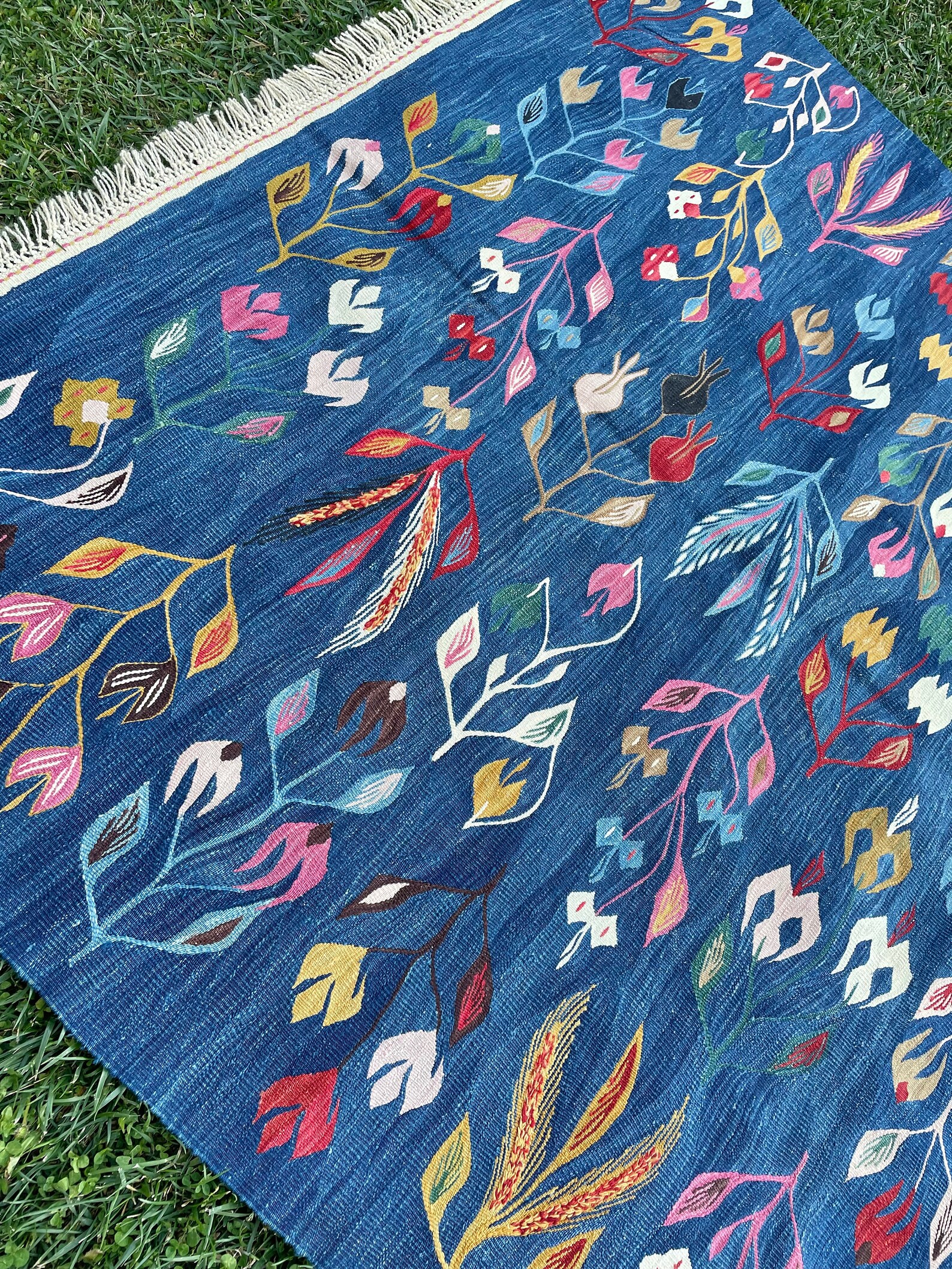 Blue Kilim Rug, Vintage Rug, Turkish Kilim Rug, Handmade Rugs, Oushak ...