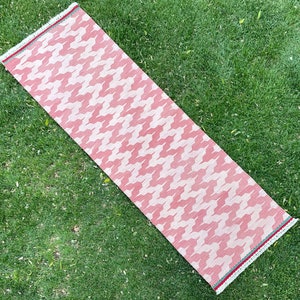 Pink Kilim Runner Rug, Kilim Rug Runner, Pink Hallway Runner Rug, Entryway Runner Rug, Pink Kilim Rug, 2x6 Runner Rug, Handmade Pink Runner