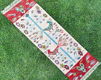 Handwoven Kilim Rug Runner, Turkish Rug Runner, Kitchen Rug, Entryway Rugs, Vintage Runners, Flowery Runners, Bedroom Rug, Rugs, 2’1x6’7 ft