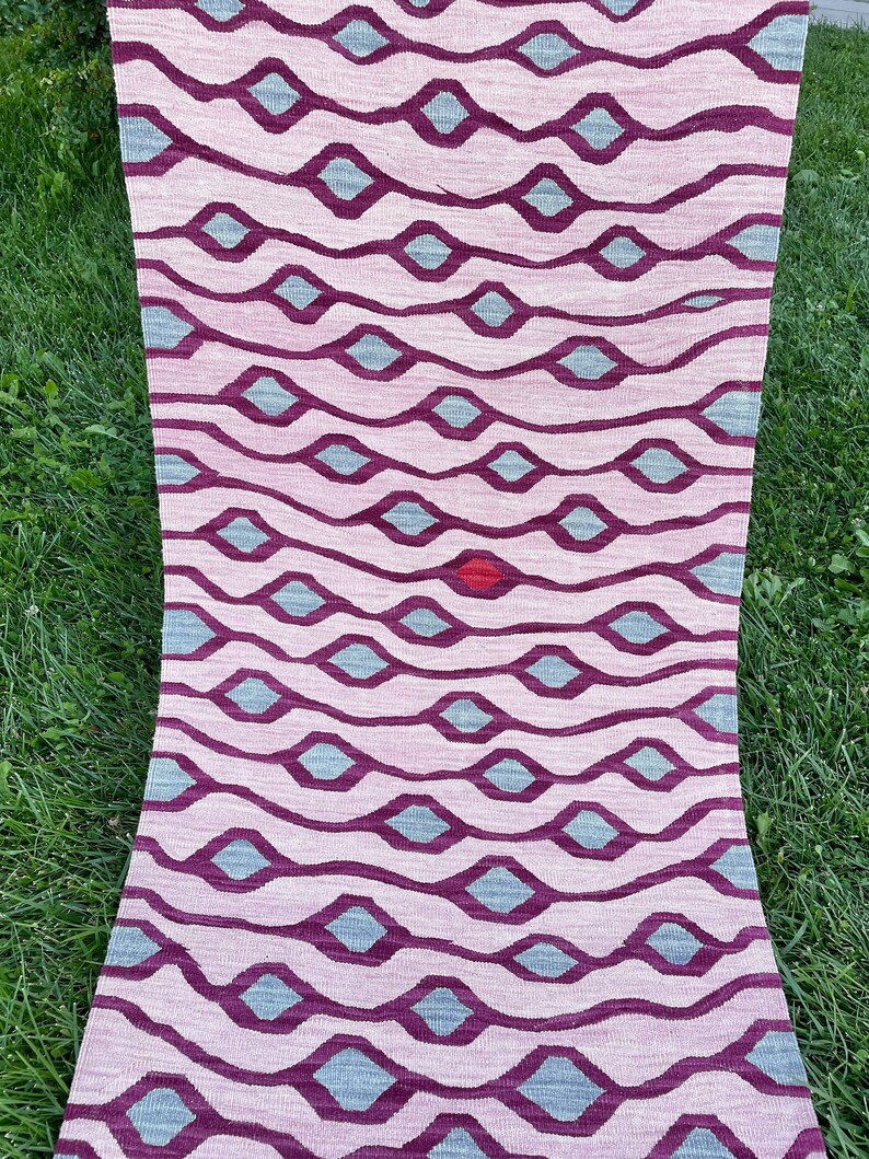 Rugs, Kilim rug ,Multi color, oushak rug turkish runner,Vintage rug runner,%100 natural color, kilim runner,oushak rug,pink kilim, 23x67 image 7