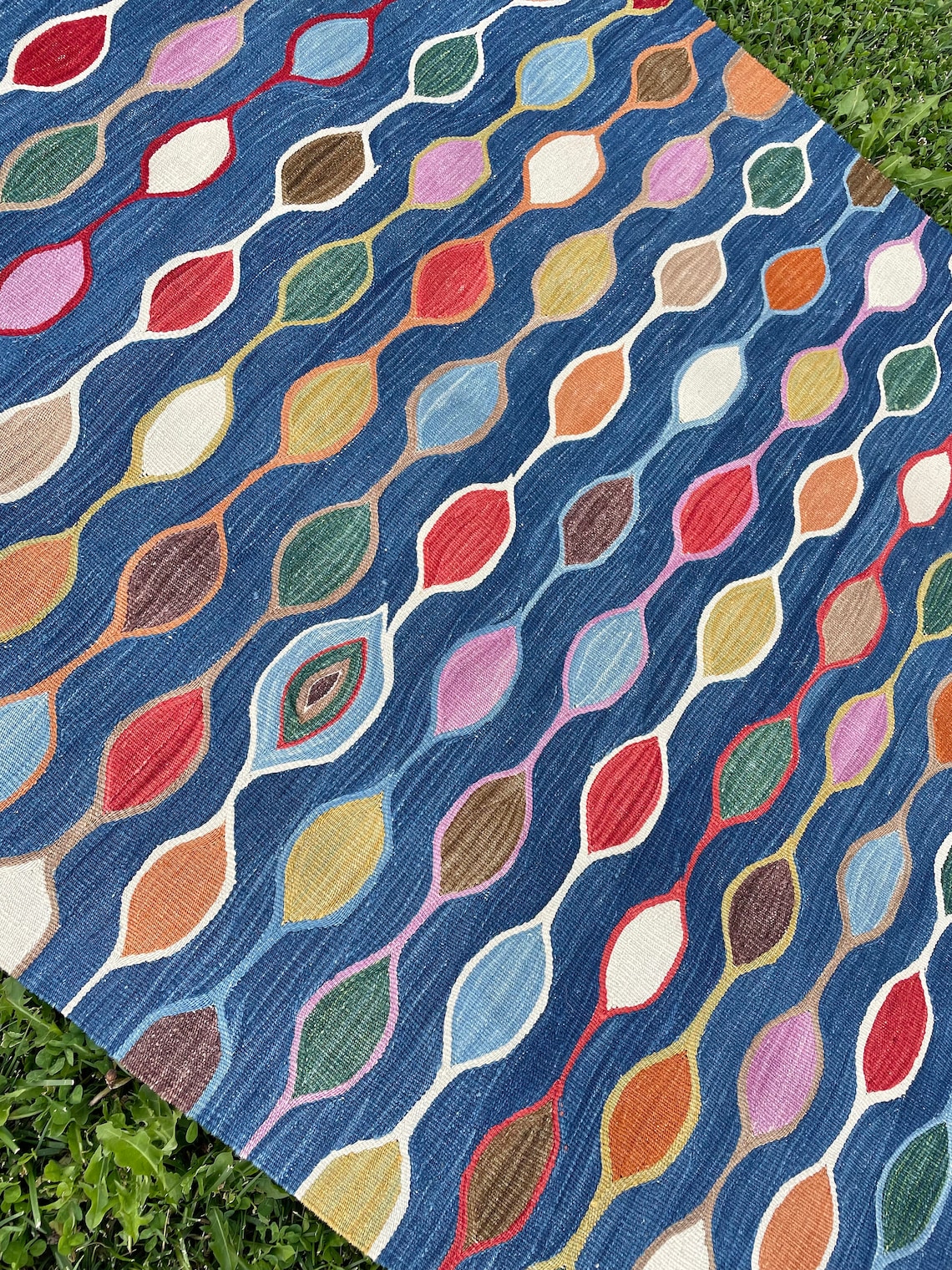 Blue Modern Kilim Rug Turkish Kilim Rug Vintage Rug Rug Etsy