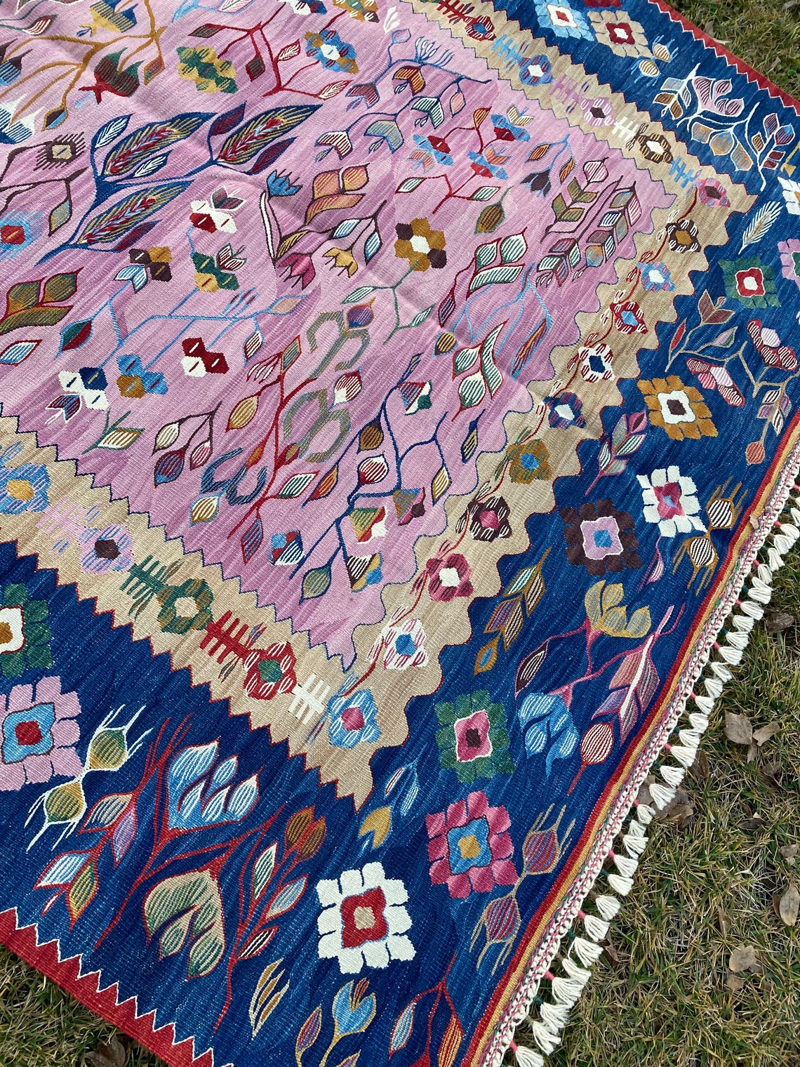 Vintage Pink Rug Turkish Pink Rug Pink Rug Oushak Rug Etsy