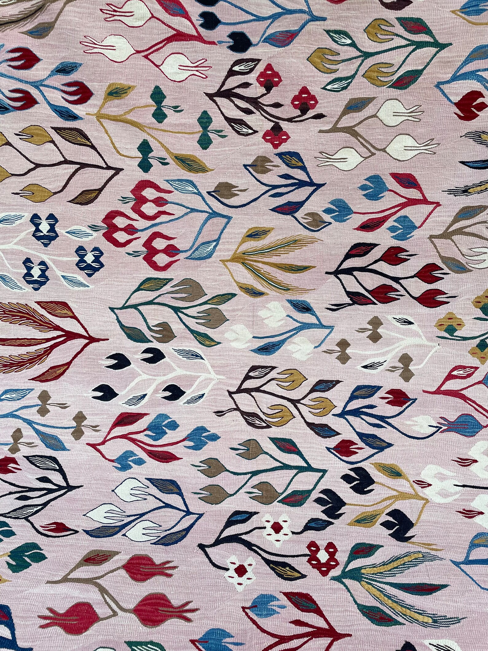 Oriental Pink Kilim Rug Pink Floor Floral Kilim Rug Pink Etsy