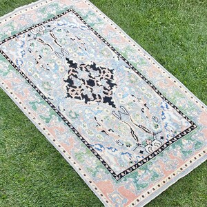 5’9&quot;x10’6&quot; ft, Turkish Oushak Rug, Vintage Rug, Floor Area Rug, Antique Rug, Distressed Wool Low Pile, Hand Knotted Rug, Persian Rug, Rugs