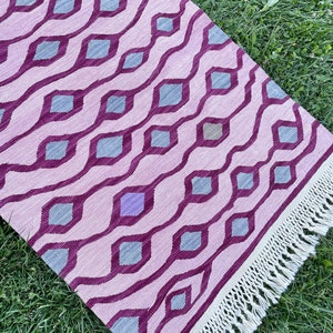 Rugs, Kilim rug ,Multi color, oushak rug turkish runner,Vintage rug runner,%100 natural color, kilim runner,oushak rug,pink kilim, 23x67 image 10