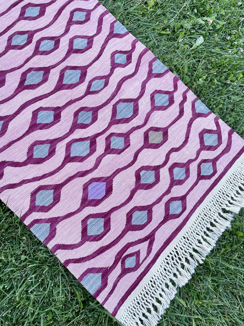 Rugs, Kilim rug ,Multi color, oushak rug turkish runner,Vintage rug runner,%100 natural color, kilim runner,oushak rug,pink kilim, 23x67 image 10