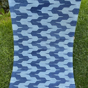 Blue Kilim Runner, Modern Kilim Runner, Kilim Rug, Scandinavian Rug, Blue Runner, Handmade Kilim Rug, Soutwestern Rug, Kilim Rug, 2’ x 6’5 image 7