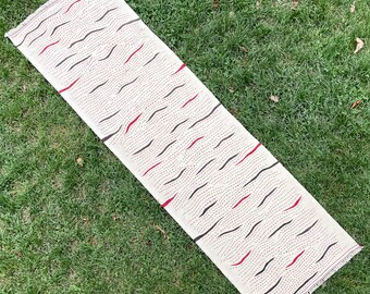 Kilim Rug Runner, Hand Woven Kilim, Turkish Wool Runner, Oriental Bohemian White Floor Kilim Runner, Colorful Weaving Small Runner, 2’3x7’8