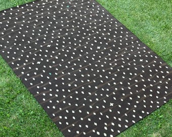 Natural %100 Organic Wool Kilim Rug, Handmade Area Rug, Living Room Rug, 8x11 Large Kilim, Oriental Rustic Contemporary Home Floor Kilim Rug