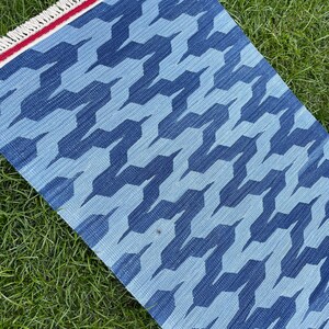 Blue Kilim Runner, Modern Kilim Runner, Kilim Rug, Scandinavian Rug, Blue Runner, Handmade Kilim Rug, Soutwestern Rug, Kilim Rug, 2’ x 6’5 image 8
