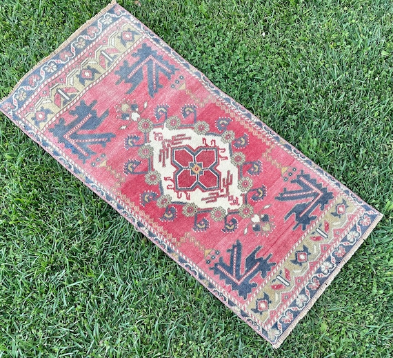 Kleiner Teppich, Türmatte Teppich, Vintage Kleiner Teppich, Matte, Türkische Läufer Teppiche, Bodenmatte, Oushak Kleiner Teppich, Boho Teppich, Flur teppich, 1'8