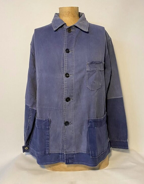 Vintage French Workwear Chore Jacket Moleskin and Cotton Blend - Etsy