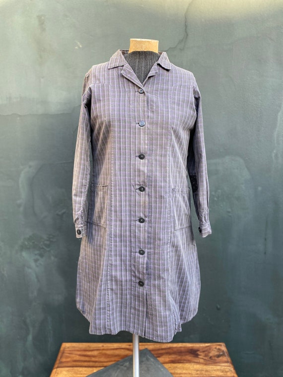 1950s Vintage French Patched and Repaired Plaid Ch
