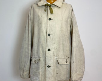 Vintage French Workwear Military Canvas Jacket Coat