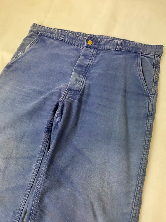 Vintage French Bleu de Travail Workwear Moleskin T