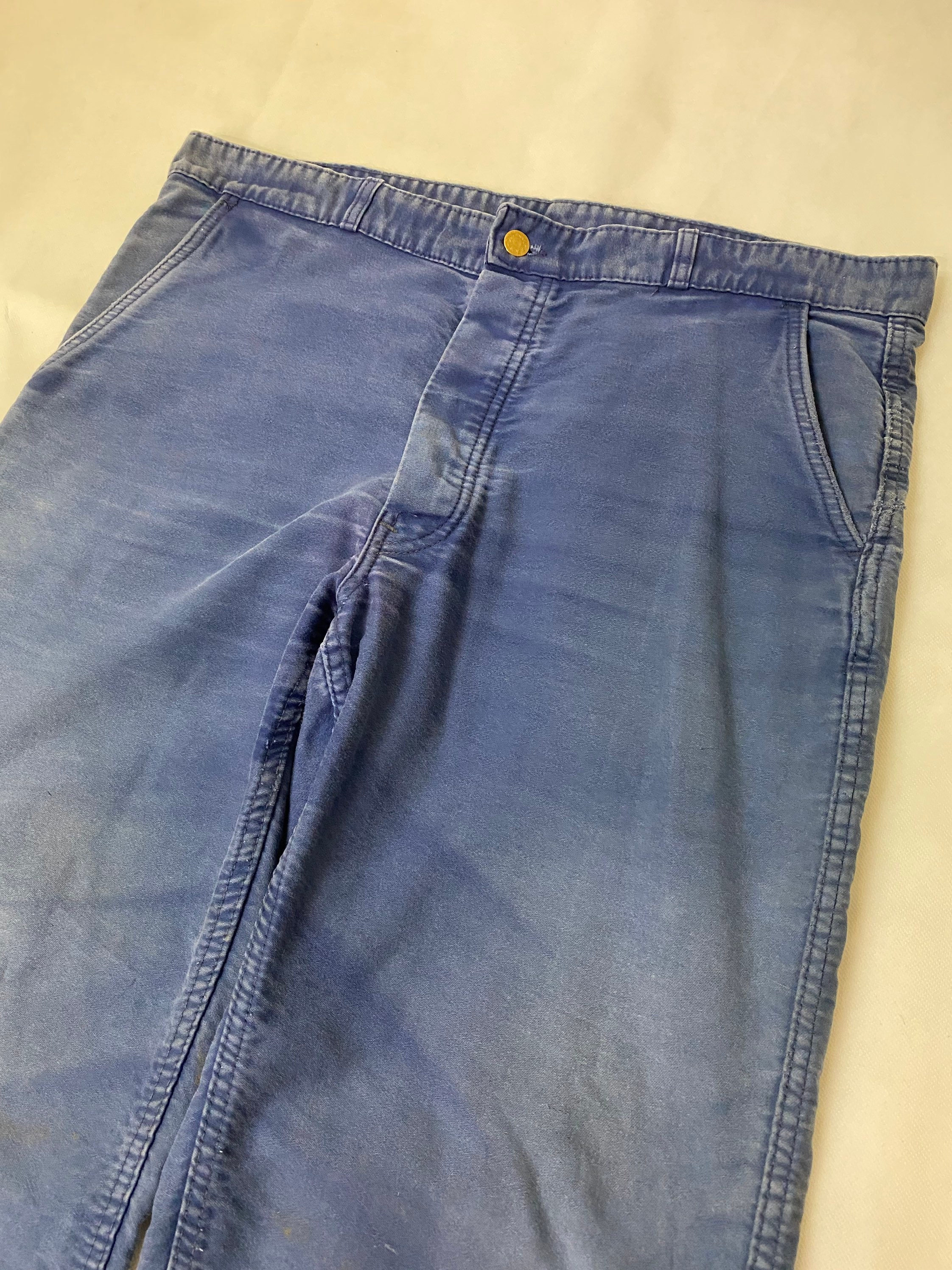 Image of Vintage French Bleu De Travail Workwear Moleskin Trousers