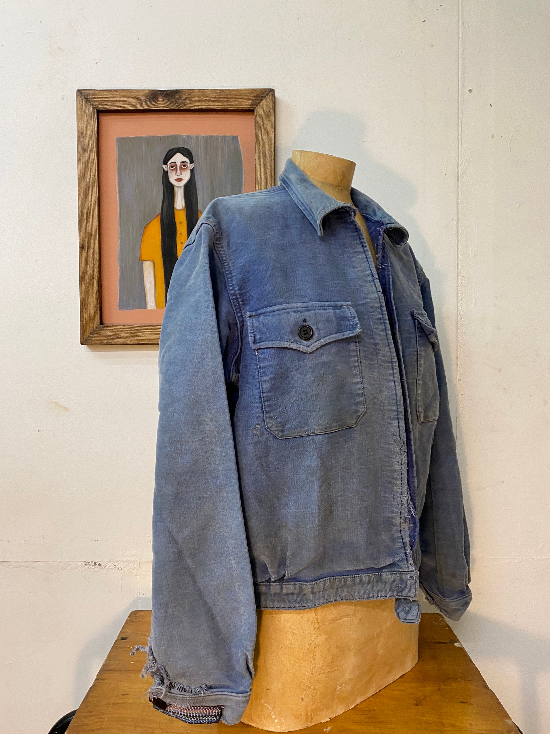 Rare Vintage French Moleskin Workwear Chore Jacket | Etsy