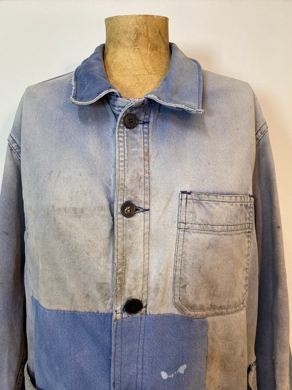 Vintage French Patchwork Workwear Bleu de Travail… - image 7
