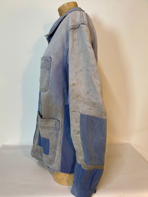 Vintage French Patchwork Workwear Bleu de Travail… - image 6