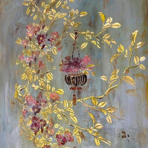 Antique Painted Armoire with Chinoiserie bild 4