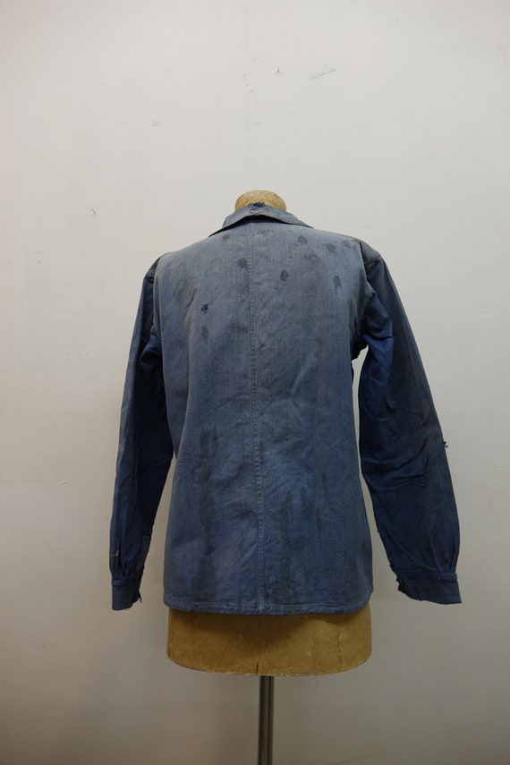 Vintage French Bleu de Travail Patched Workwear C… - image 10