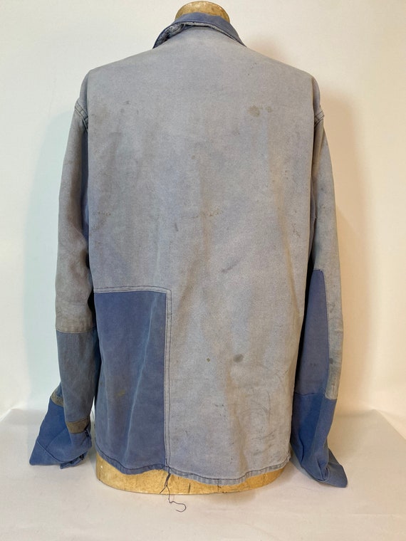 Vintage French Patchwork Workwear Bleu de Travail… - image 9