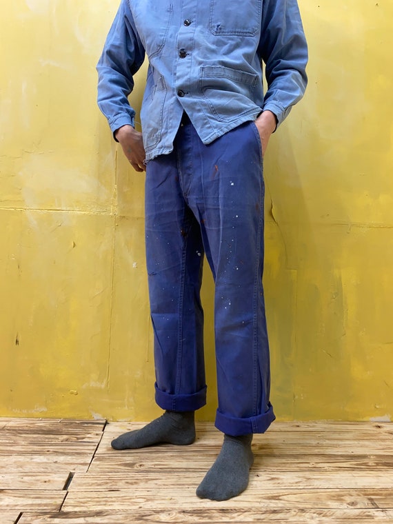 Vintage French Workwear Painters Chore Trousers